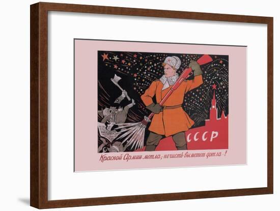 The Red Army's Broom Will Sweep Away-Victor Deni-Framed Art Print