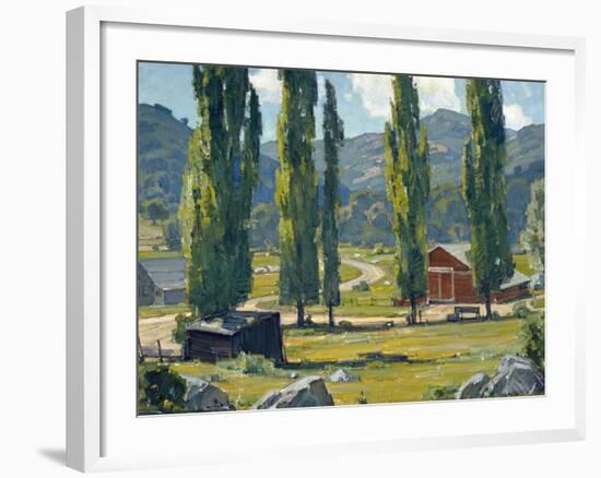 The Red Barn-William Wendt-Framed Art Print