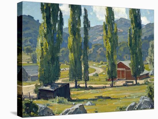 The Red Barn-William Wendt-Stretched Canvas