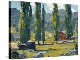 The Red Barn-William Wendt-Stretched Canvas