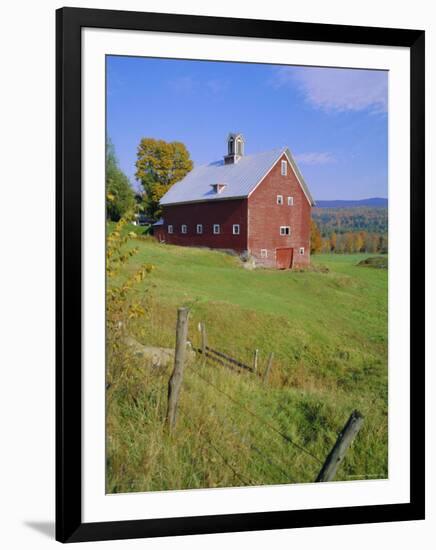 The Red Barns Typify Vermont's Countryside, Vermont, USA-Fraser Hall-Framed Photographic Print