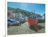 The Red Boat Polperro Cornwall-Richard Harpum-Framed Art Print