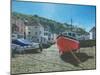 The Red Boat Polperro Cornwall-Richard Harpum-Mounted Art Print