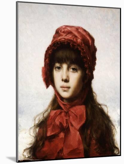 The Red Bonnet-Alexei Alexeivich Harlamoff-Mounted Giclee Print