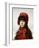 The Red Bonnet-Alexei Alexeivich Harlamoff-Framed Giclee Print