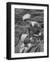The Red Cross Nurse Trying to Help the Injured Man Eat and Drink-Allan Grant-Framed Photographic Print