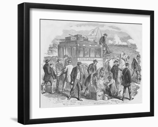 The Red Cross Society at Work Outside Paris, 1870, (1884)-null-Framed Giclee Print