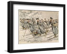 The Red Cross Transporting Injured Russians on Skis During the Russo-Japanese War-null-Framed Premium Giclee Print