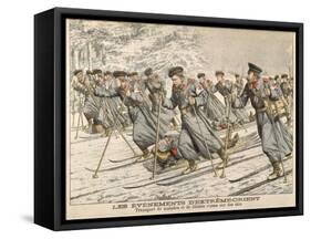 The Red Cross Transporting Injured Russians on Skis During the Russo-Japanese War-null-Framed Stretched Canvas