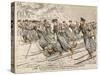 The Red Cross Transporting Injured Russians on Skis During the Russo-Japanese War-null-Stretched Canvas