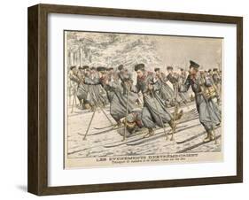 The Red Cross Transporting Injured Russians on Skis During the Russo-Japanese War-null-Framed Giclee Print