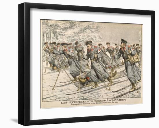 The Red Cross Transporting Injured Russians on Skis During the Russo-Japanese War-null-Framed Giclee Print