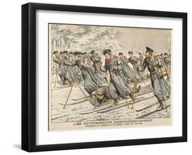 The Red Cross Transporting Injured Russians on Skis During the Russo-Japanese War-null-Framed Giclee Print