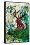 The Red Deer Action in Green-Markus Bleichner-Framed Stretched Canvas