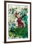 The Red Deer Action in Green-Markus Bleichner-Framed Art Print