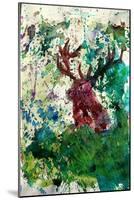 The Red Deer Action in Green-Markus Bleichner-Mounted Art Print