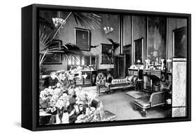 The Red Drawing Room in the Speaker's House, Palace of Westminster, London, C1905-null-Framed Stretched Canvas