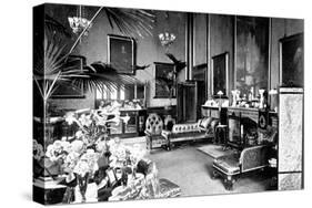 The Red Drawing Room in the Speaker's House, Palace of Westminster, London, C1905-null-Stretched Canvas