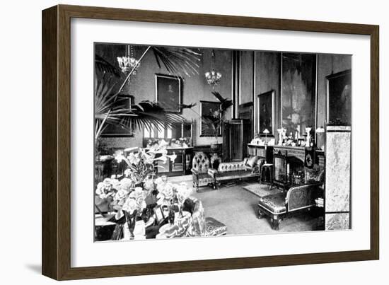 The Red Drawing Room in the Speaker's House, Palace of Westminster, London, C1905-null-Framed Giclee Print