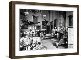 The Red Drawing Room in the Speaker's House, Palace of Westminster, London, C1905-null-Framed Giclee Print