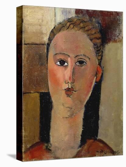 The Red Face, 1915-Amadeo Modigliani-Stretched Canvas