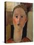 The Red Face, 1915-Amadeo Modigliani-Stretched Canvas