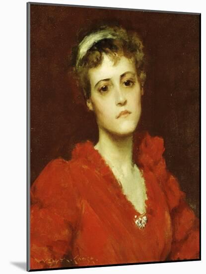 The Red Gown-William Merritt Chase-Mounted Giclee Print