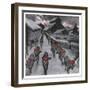 The Red Guard, the Communists Depicted as a Pack of Wolves Ravening with Glowing Eyes-Carl O. Petersen-Framed Art Print