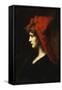 The Red Hat-Jean-Jacques Henner-Framed Stretched Canvas