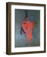 The Red Head, circa 1915-Amedeo Modigliani-Framed Premium Giclee Print