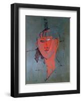 The Red Head, circa 1915-Amedeo Modigliani-Framed Premium Giclee Print