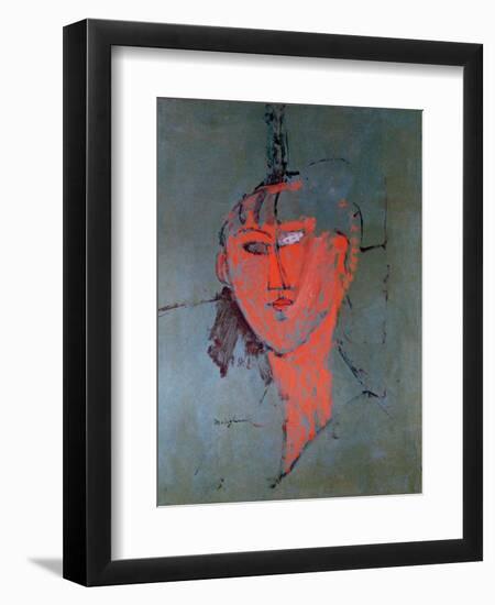 The Red Head, circa 1915-Amedeo Modigliani-Framed Premium Giclee Print