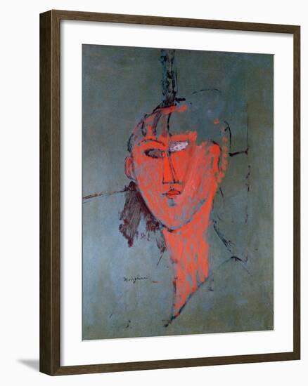 The Red Head, circa 1915-Amedeo Modigliani-Framed Giclee Print