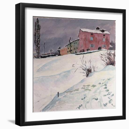 The Red House, 1912 (Oil on Canvas)-Giovanni Giacometti-Framed Giclee Print