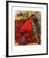 The Red House-Marc Chagall-Framed Art Print