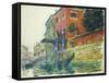 The Red House-Claude Monet-Framed Stretched Canvas