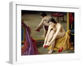 The Red Mules-William McGregor Paxton-Framed Giclee Print