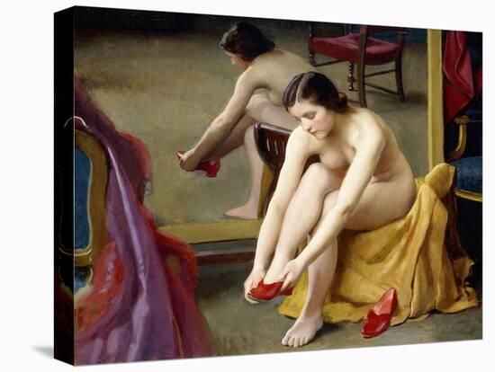 The Red Mules-William McGregor Paxton-Stretched Canvas