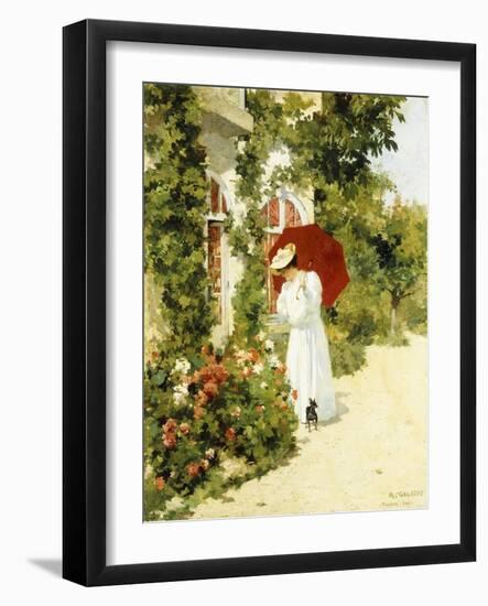 The Red Parasol, 1891-Rene Joseph Gilbert-Framed Giclee Print