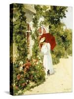 The Red Parasol, 1891-Rene Joseph Gilbert-Stretched Canvas