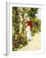 The Red Parasol, 1891-Rene Joseph Gilbert-Framed Giclee Print
