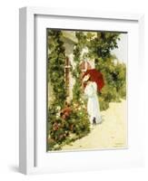 The Red Parasol, 1891-Rene Joseph Gilbert-Framed Giclee Print