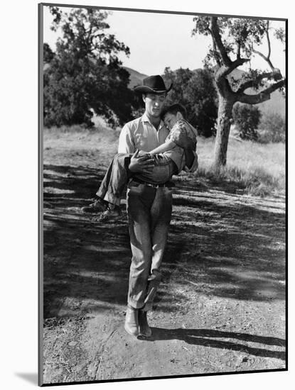 The Red Pony, Robert Mitchum, Carrying Peter Miles, 1949-null-Mounted Photo