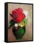 The Red Poppy-Odilon Redon-Framed Stretched Canvas