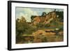 The Red Rocks at Civita Castellana, c.1827-Jean-Baptiste-Camille Corot-Framed Giclee Print