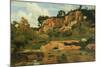 The Red Rocks at Civita Castellana, c.1827-Jean-Baptiste-Camille Corot-Mounted Giclee Print