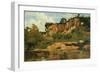 The Red Rocks at Civita Castellana, c.1827-Jean-Baptiste-Camille Corot-Framed Giclee Print