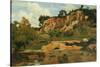 The Red Rocks at Civita Castellana, c.1827-Jean-Baptiste-Camille Corot-Stretched Canvas