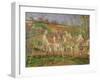 The Red Roofs, or Corner of a Village, Winter, 1877-Camille Pissarro-Framed Giclee Print