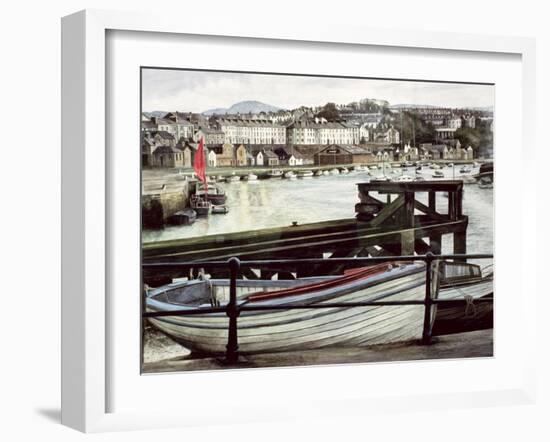 The Red Sail, Caernarfon-Jane Carpanini-Framed Giclee Print